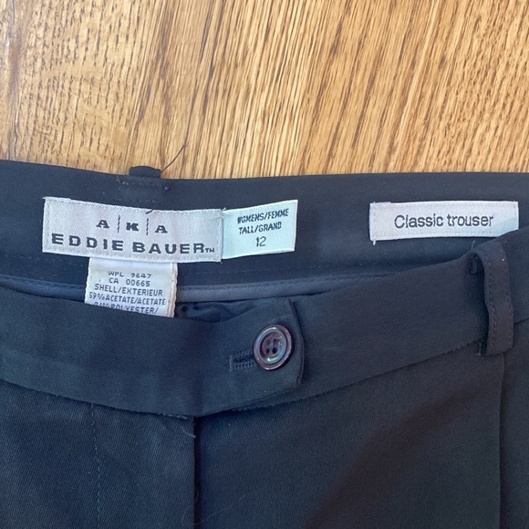 Coordinated set suit pant suit Eddie Bauer black size 12 trouser classic - Picture 10 of 14